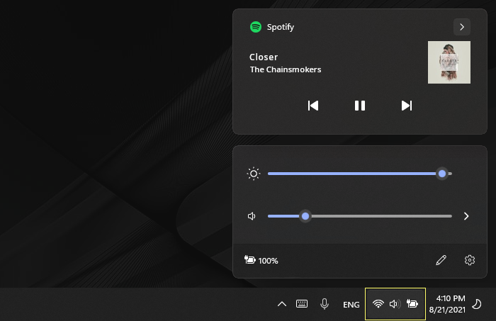 Windows 11 media controls