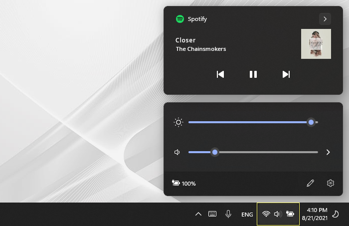 Windows 11 media controls